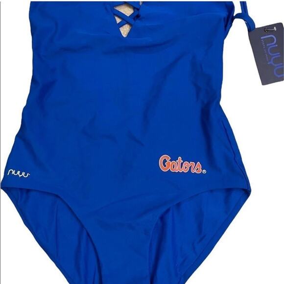 Nuyu Florida Gators One piece Blue Criss Cross Bathing Suit Swim S New $65 - Picture 2 of 4